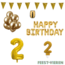 Feest-vieren 2 jaar Verjaardag Versiering Pakket Goud