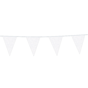 6 meter witte glitter vlaggenlijn