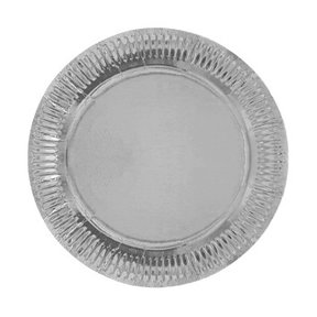 Borden metallic zilver papier 23cm 8 stuks