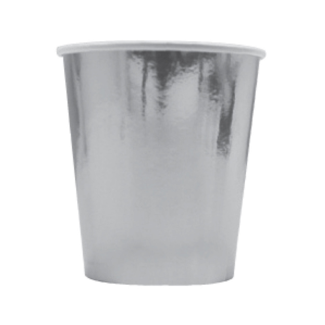 Bekers metallic zilver 250ml 8 stuks