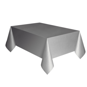 Tafelkleed zilver plastic 137 x 274 cm