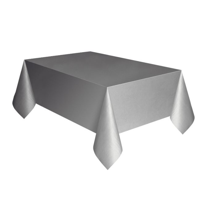 Tafelkleed zilver plastic 137 x 274 cm