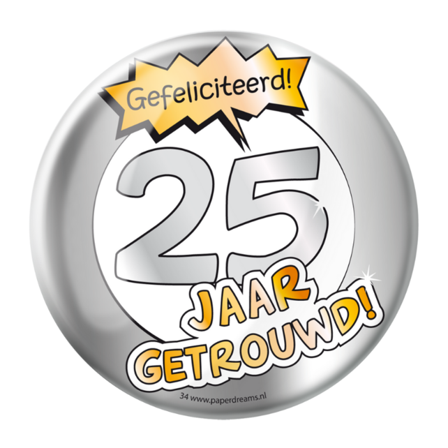 25 jaar Getrouwd - Button XL