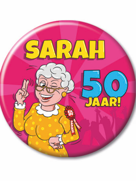 Doe voorzichtig zone Fascinerend Button klein - sarah 50 jaar