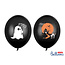 Party Deco Halloween ballonnen spook BOO zwart 30cm 6 stuks