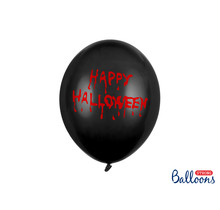 Halloween Ballonnen Happy Halloween Zwart 30cm 6st