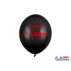 Halloween Ballonnen Happy Halloween Zwart 30cm 6st