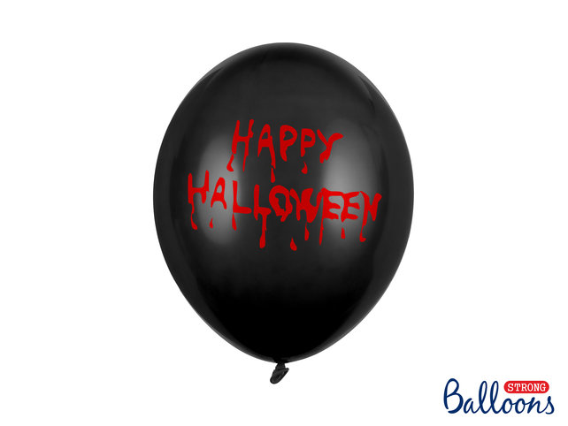 Halloween Ballonnen Happy Halloween Zwart 30cm 6st Halloween Ballonnen Happy Halloween Zwart 30cm 6st