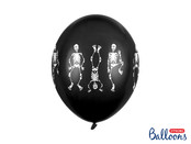 Halloween Ballonnen Dansende skeletten Zwart 30cm 6st