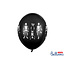 Party Deco Halloween Ballonnen Dansende skeletten Zwart 30cm 6st