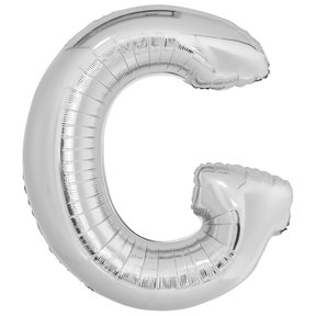 Letterballon G Zilver XL 86cm