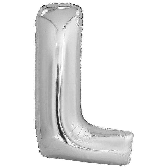 Letterballon L Zilver XL 86cm
