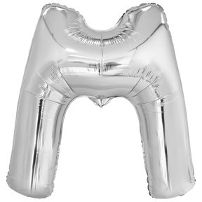 Letterballon M Zilver XL 86cm
