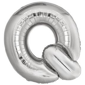 Letterballon Q Zilver XL 86cm