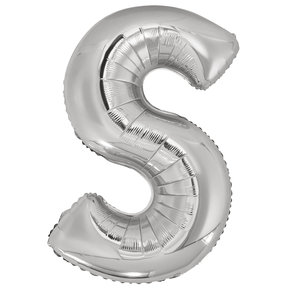 Letterballon S Zilver XL 86cm