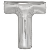 Letterballon T Zilver XL 86cm Letterballon T Zilver XL 86cm