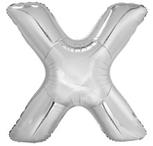Letterballon X Zilver XL 86cm