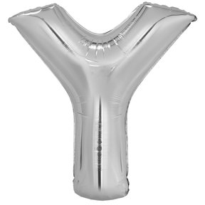 Letterballon Y Zilver XL 86cm