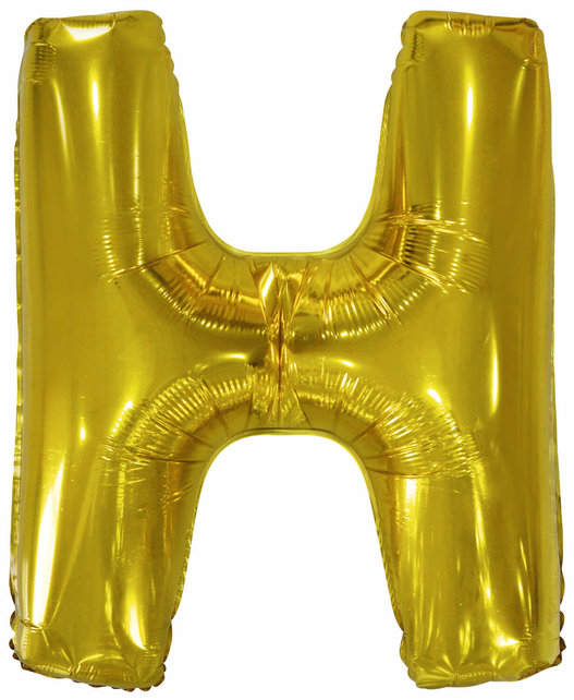 Letterballon H Goud XL 86cm