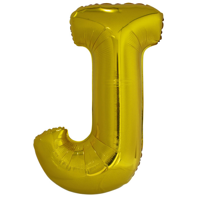 Letterballon J Goud XL 86cm