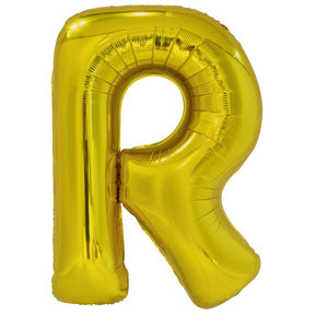 Letterballon R Goud XL 86cm