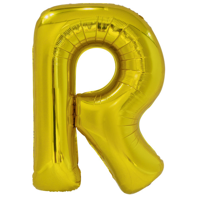 Letterballon R Goud XL 86cm