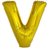 Letterballon V Goud XL 86cm