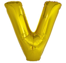 Letterballon V Goud XL 86cm