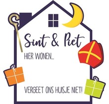 Raambord Sint & Piet, hier wonen... 50cm beschrijfbaar