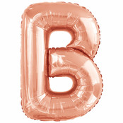 Letterballon B Rose Goud XL 86cm