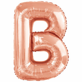 Letterballon B Rose Goud XL 86cm