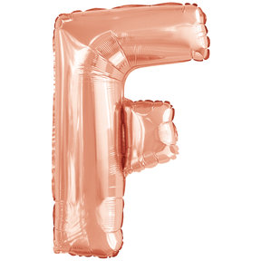 Letterballon F Rose Goud XL 86cm