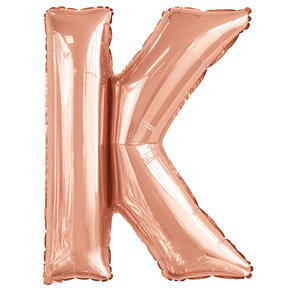 Letterballon K Rose Goud XL 86cm