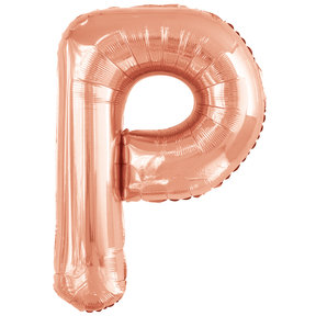 Letterballon P Rose Goud XL 86cm