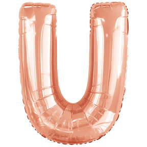 Letterballon U Rose Goud XL 86cm