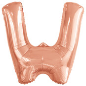 Letterballon W Rose Goud XL 86cm