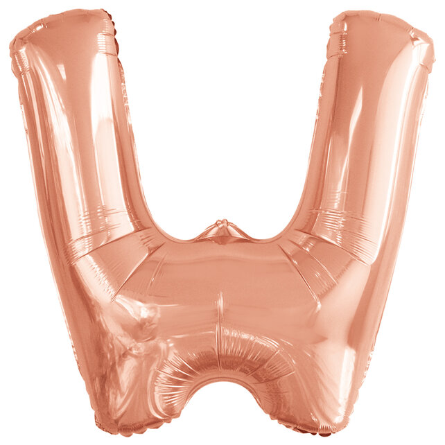 Letterballon W Rose Goud XL 86cm