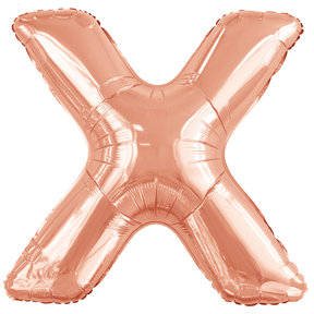 Letterballon X Rose Goud XL 86cm