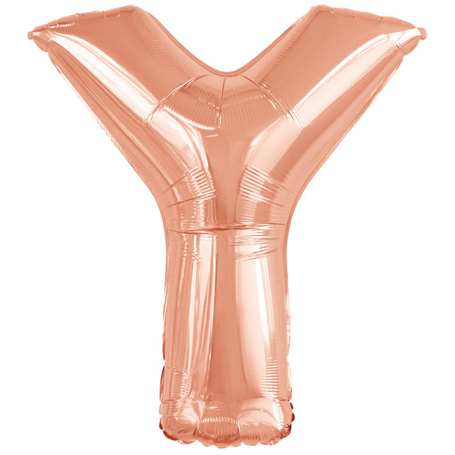 Letterballon Y Rose Goud XL 86cm