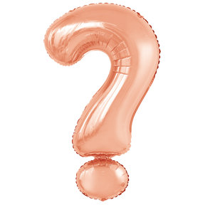 Letterballon vraagteken Rose Goud XL 86cm