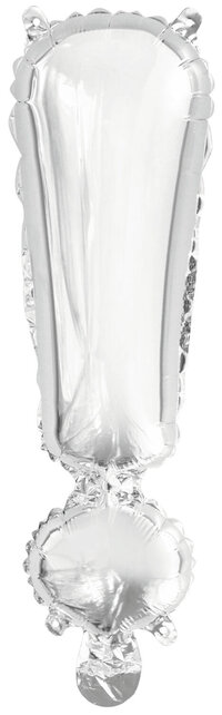 Letterballon uitroepteken Zilver XL 86cm