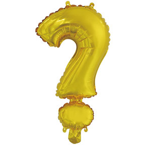 Letterballon vraagteken Goud XL 86cm