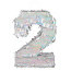 Boland St. Piñata cijfer '2' holografisch zilver (40 x 28 x 8 cm)