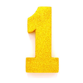 Tafeldecoratie glitter goud cijfer 1