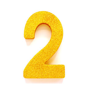 Tafeldecoratie glitter goud cijfer 2