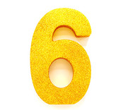 Tafeldecoratie glitter goud cijfer 6