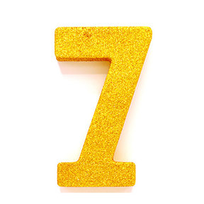 Tafeldecoratie glitter goud cijfer 7