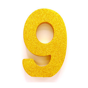 Tafeldecoratie glitter goud cijfer 9