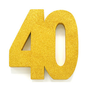 Tafeldecoratie glitter goud cijfer 40