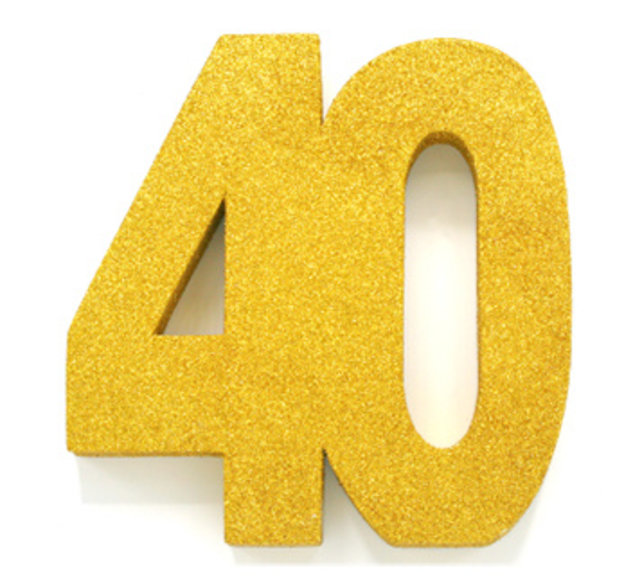 Tafeldecoratie glitter goud cijfer 40